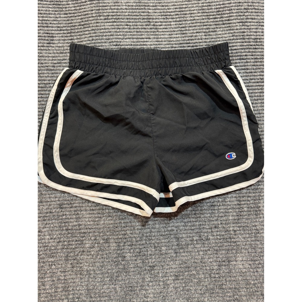 Champion Running Shorts Women's M Black White Trim Athletic